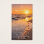 Footprints In The Sand Photo Funeral Prayer Card Visitekaartje (Voorkant)