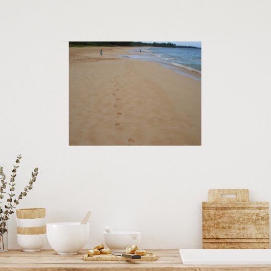 Footprints in the Sand Poster (Keuken)