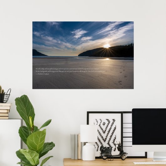 Footprints In The Sand Quote Poster (Thuiskantoor)