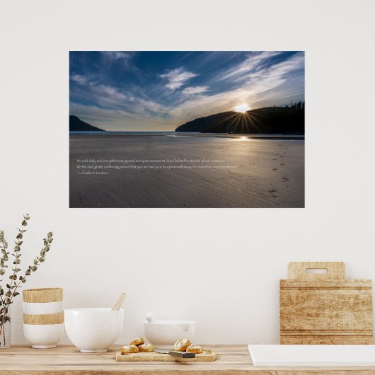 Footprints In The Sand Quote Poster (Keuken)