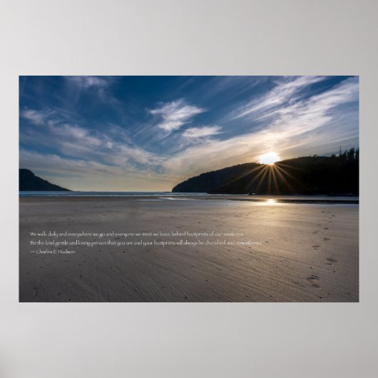 Footprints In The Sand Quote Poster (Voorkant)