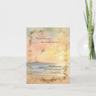 Footprints Sympathy Thank You Folded Note Card Notitiekaartje