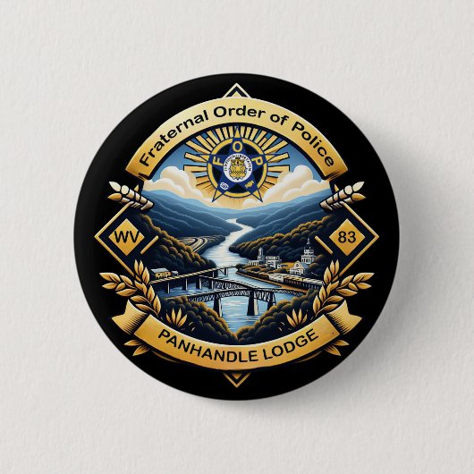 FOP Lodge 83 Ronde Button 5,7 Cm (Voorkant)
