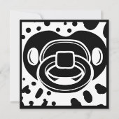 Fopspeen Baby shower - Zwart-wit- Fopspeen Bedankkaart (Voorkant)