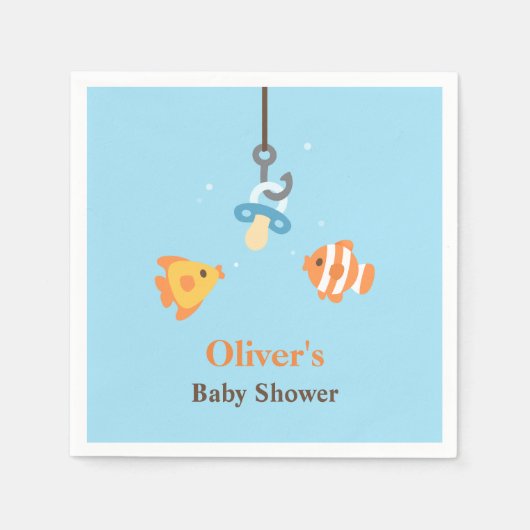 Fopspeen Fish Bait Vis Baby shower Supplies Servet (Voorkant)