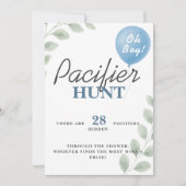 Fopspeen Hunt Baby shower Spel Ballon Eucalyptus Kaart (Voorkant)