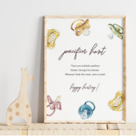 Fopspeen Hunt Baby shower spel Poster