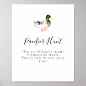 Fopspeen Hunt Game Duck Baby shower Eenvoudig Poster (Voorkant)