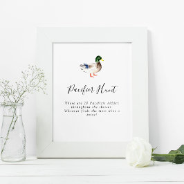 Fopspeen Hunt Game Duck Baby shower Eenvoudig Poster
