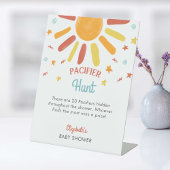 Fopspeen Hunt Hier komt het Son Baby shower Reclamebord Met Voetstuk