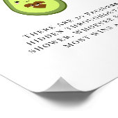 Fopspeen Hunt Kawaii Avocado Baby shower Poster (Hoek)