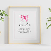 Fopspeen Hunt Pink Bow Baby shower Game Poster
