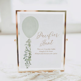 Fopspeen Hunt Sage Balloon Boy Baby shower Poster