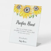 Fopspeen Hunt Sign Zonnebloem Baby shower Reclamebord Met Voetstuk (Voorkant)