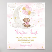 Fopspeen Hunt Spel Meisje Teddy Beer Ballonnen Tek Poster (Voorkant)