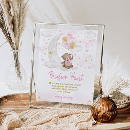 Fopspeen Hunt Spel Meisje Teddy Beer Ballonnen Tek Poster