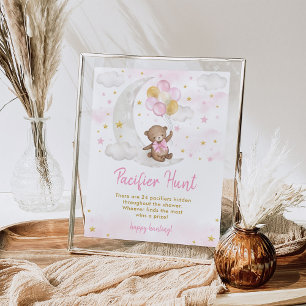 Fopspeen Hunt Spel Meisje Teddy Beer Ballonnen Tek Poster