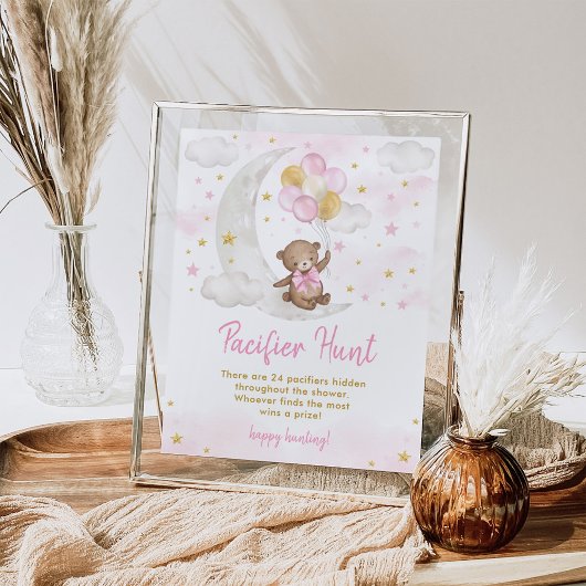 Fopspeen Hunt Spel Meisje Teddy Beer Ballonnen Tek Poster