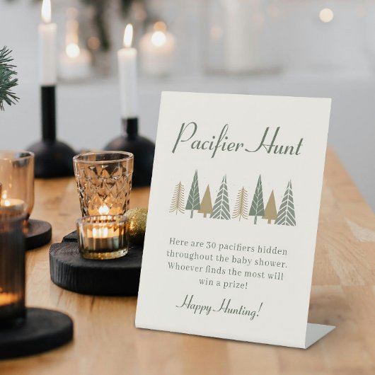 Fopspeen Hunt Spel Winter Baby shower Reclamebord Met Voetstuk