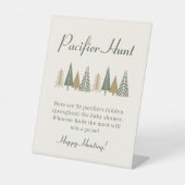 Fopspeen Hunt Spel Winter Baby shower Reclamebord Met Voetstuk (Voorkant)