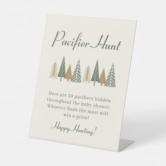 Fopspeen Hunt Spel Winter Baby shower Reclamebord Met Voetstuk (Voorkant)