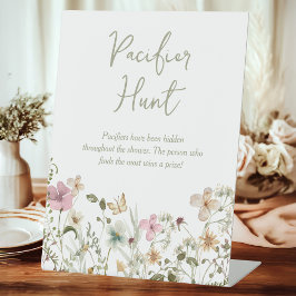 Fopspeen Hunt Wildflower Baby shower Reclamebord Met Voetstuk