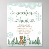 Fopspeen Hunt Winter Sneeuwvlok Woodland Poster (Voorkant)