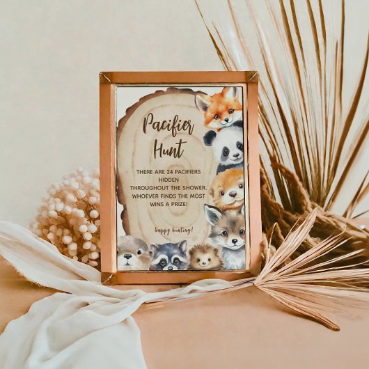 Fopspeen Hunt Woodland Dier Themed Sign Poster