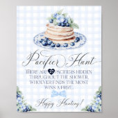 fopspeen jacht Blueberry Pannenkoek Baby Brunch Poster (Voorkant)