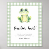 fopspeen jacht kikker baby shower spel poster (Voorkant)