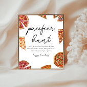Fopspeen jacht Pizza baby shower spel Poster