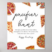 Fopspeen jacht Pizza baby shower spel Poster (Voorkant)