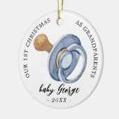 Fopspeen Jongen Eerste Kerstmis Grootouders Foto Keramisch Ornament (Links)