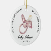 Fopspeen Meisje Eerste Kerstmis Grootouders foto Keramisch Ornament (Rechts)