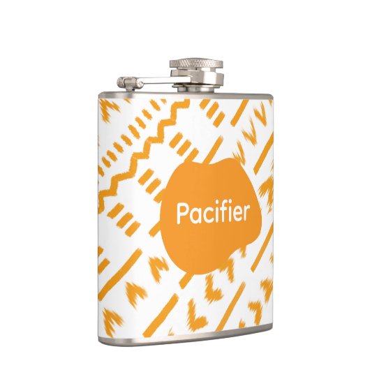 Fopspeen modderdoek Afrikaanse patroon in wit Heupfles (Rechts)