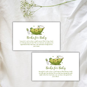 Fopspeen Sweet Pea in pod boeken voor Baby shower Informatiekaartje
