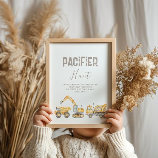 Fopspeenjacht Baby shower teken Poster