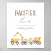 Fopspeenjacht Baby shower teken Poster (Voorkant)