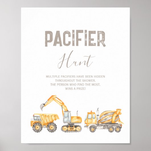 Fopspeenjacht Baby shower teken Poster (Voorkant)