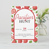 Fopspeurtocht Aardbei Baby Shower Spel Kaart (Staand voorkant)
