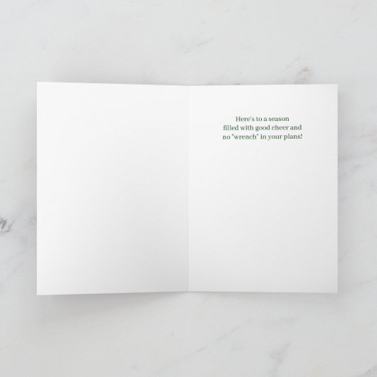 for Auto Mechanic Wrench Themed Business Cheer Feestdagen Kaart (Binnen)