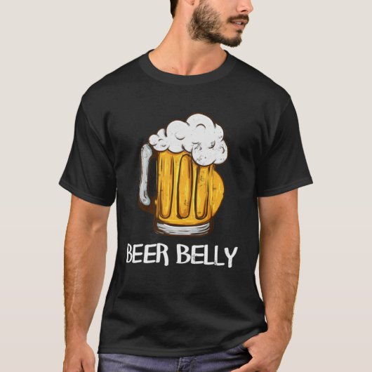 for Beer Drinkers  BEER BELLY Joke Pun Graphic T-shirt (Voorkant)