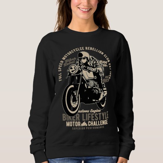 For bikers and motorcyclists biker rebel lifestyle trui (Voorkant)