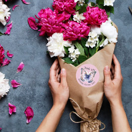 For Business Butterfly Custom Shop Name Thank You  Ronde Sticker