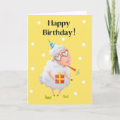 For Children Funny Silly Sheep Birthday Card Kaart (Voorkant)