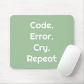 For Coders & Tech Pros – Code. Error. Cry. Repeat Muismat (Met muis)