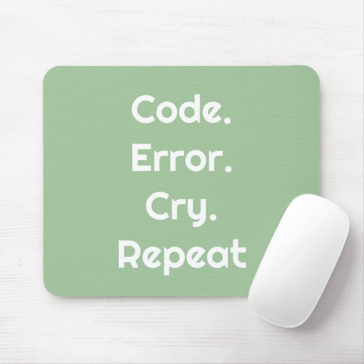 For Coders & Tech Pros – Code. Error. Cry. Repeat  Muismat (Met muis)
