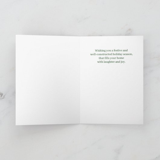 for Contractor Construction Hammer Joy and Cheer Feestdagen Kaart (Binnen)