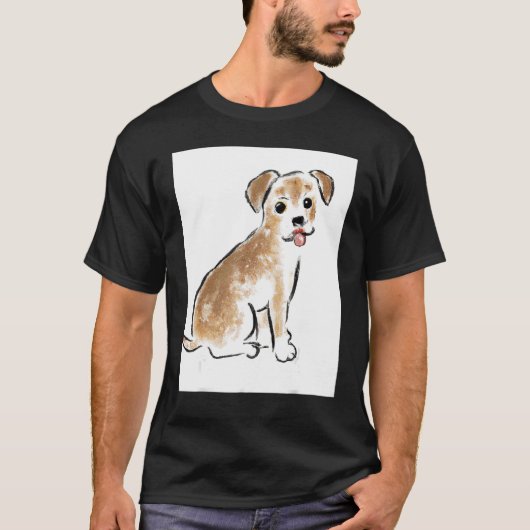 For Cute Dog Puppie Fan In Dog Style 1 T-shirt (Voorkant)