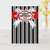 for Dad Birthday with Red Comic Book Style Kaart (Gele Bloem)